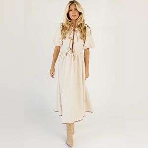ZOCO MEDIUM CHAPPELL MIDI DRESS 
Altered to depuff sleeves